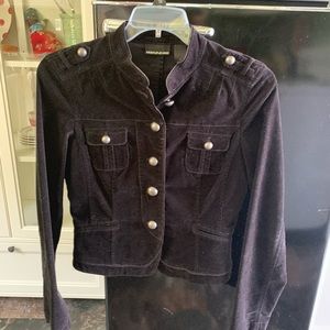 Dark blue velvet DKNY jacket.